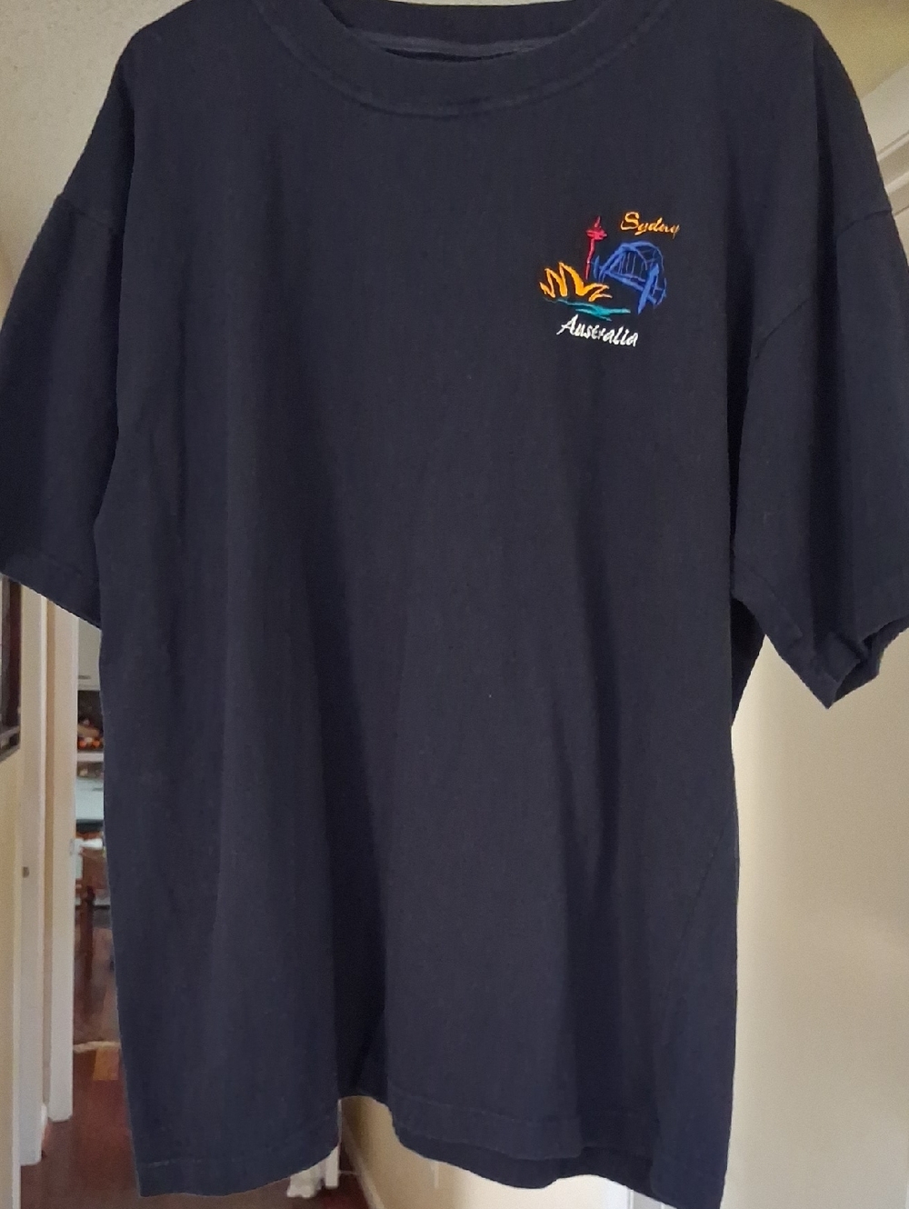Embroidered Sydney Graphic Tee - Navy Blue